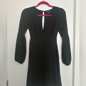 Free Press Mini Black Long Sleeve Dress XXS